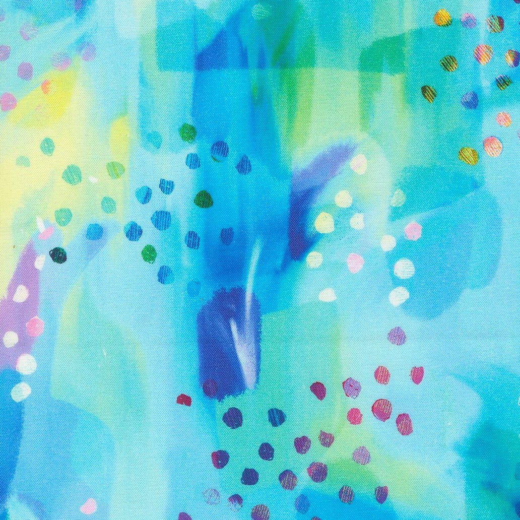 Tissu Large Back Moda Auras Turquoise à Dégradés Multicolores