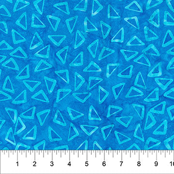 Tissu en coton à triangles éparpillés bleus - 44"/45" par yard