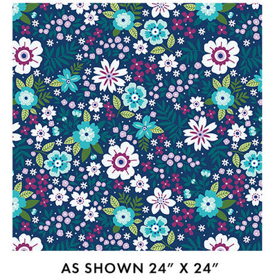 Blue Seaside Garden Cobalt Cotton Wideback Fabric Per Yard