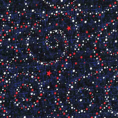 Tela de algodón ancha azul con estrellas de EE. UU. en navy por yarda