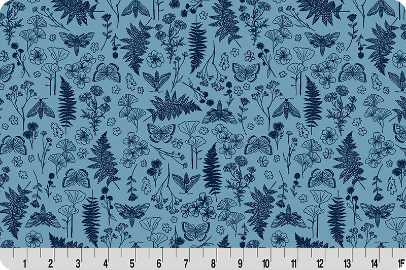 Tissu Cuddle de Quilting Blue Whispering Blooms au mètre