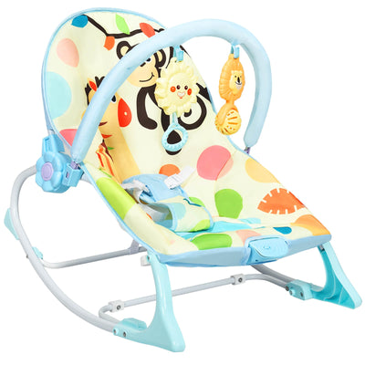 Columpio Bouncer y Balanceador Ajustable para Niños Pequeños - Azul