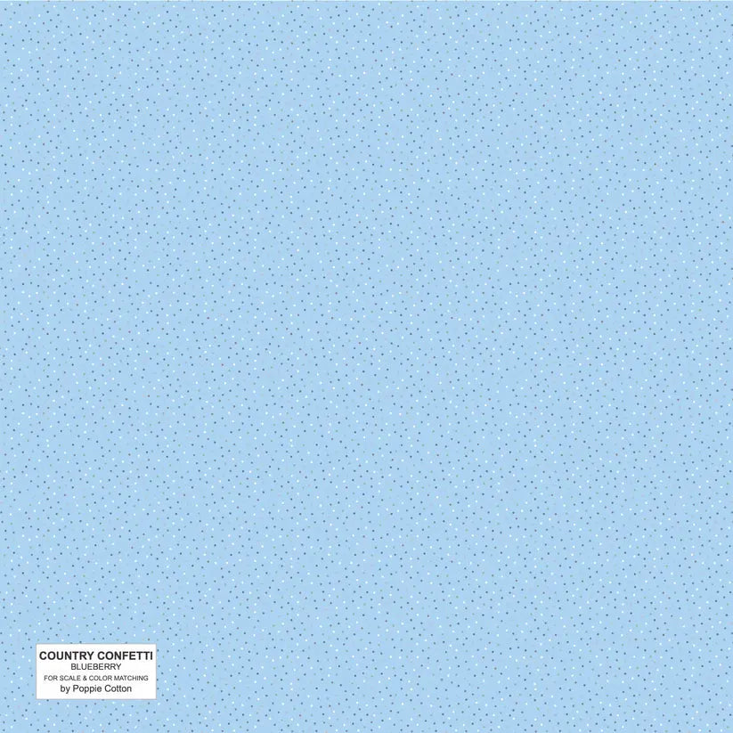 Tissu en coton bleu myrtille - 44"/45" par yard