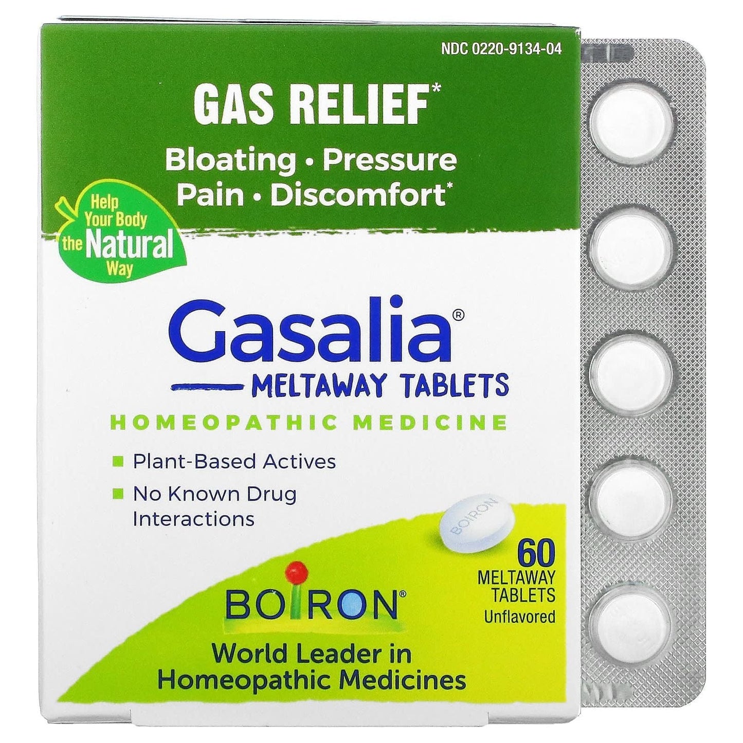 Boiron Gasalia Homeopathic Gas Relief Tablets - 60 Count