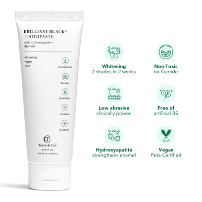 Brilliant Black® Toothpaste | Fluoride-Free Activated Charcoal Whitening – Terra & Co. - Korvel