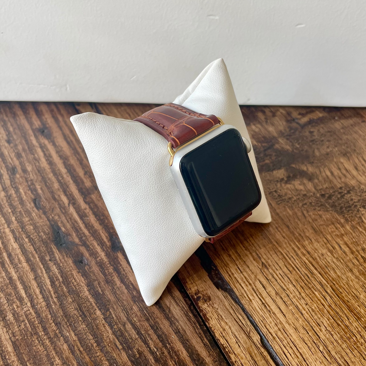 Correa para Apple Watch de Cocodrilo Glaseado en Tan Británico
