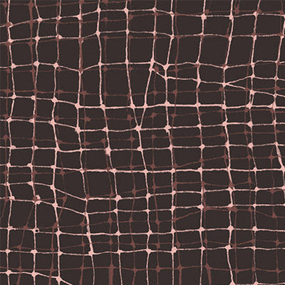 Brown Wiggly Plaid Cotton Fabric - 44"/45" Per Yard
