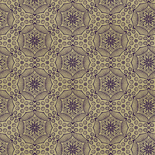 Tela de algodón Bubbalon Cobalto/Chino Ground Works - 44"/45" por yarda
