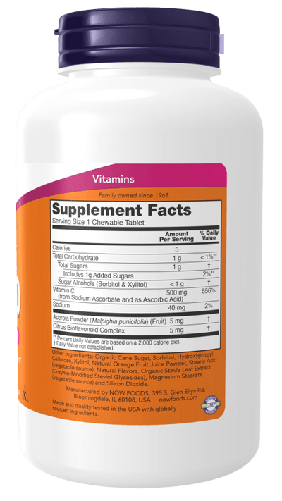 Vibrant C-500 Chewable Orange Tablets - Immune Support - Korvel