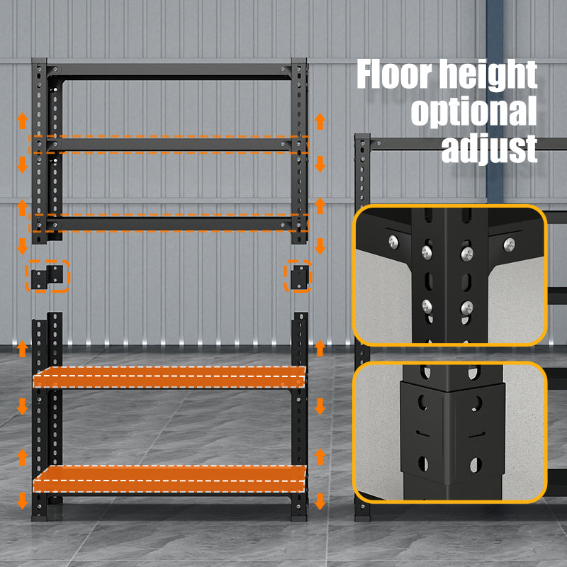 Household storage rack, adjustable display rack, carbon steel storage rack 100cm * 40cm * 180cm, five layers (black) - Korvel