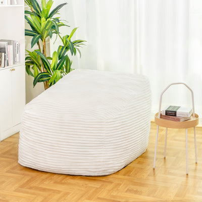 Faux Fur Classic Bean Bag Chair - White