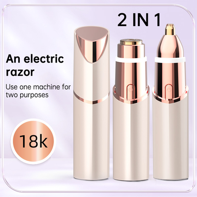 Rechargeable Eyebrow and Facial Hair Remover for Women 2 in 1 Razor with Built-in LED Light for Painless Hair Removal - Korvel