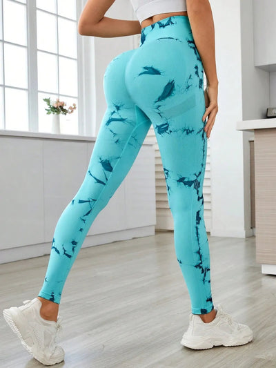 Printed High Waist Active Leggings - Korvel