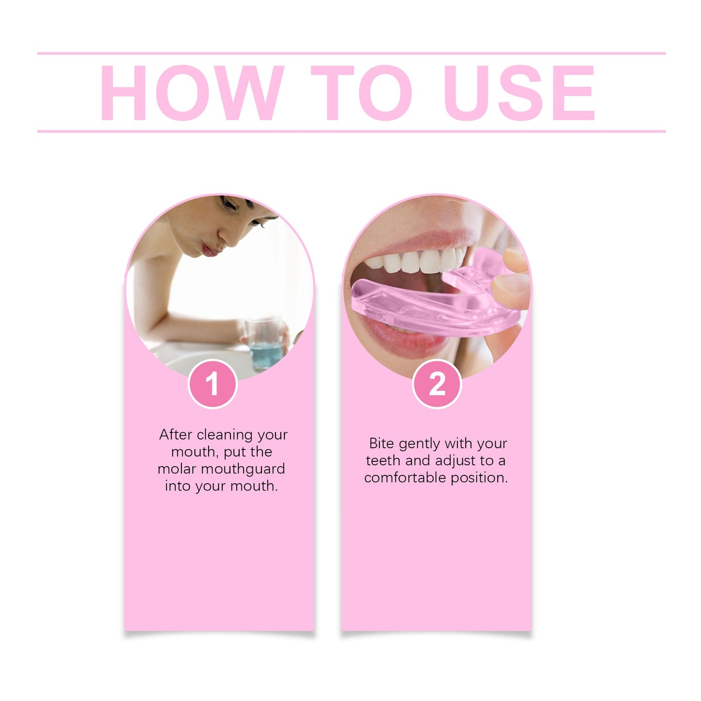 Pink Night Molar Mouth Guard Prevents Sleep Snoring Bite Molar Mouth Guard Protects Teeth - Korvel