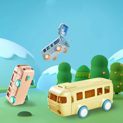 500ml Bus Car Children's Straw Water Cup Tritan Cute Plastic Cup Portable Outdoor Bouncing Lid Cup - Korvel