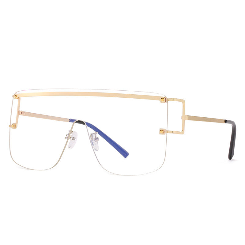 New Style One Piece Sunglasses Fashion Rimless Sunglasses Women's Trendy Sunglasses - Korvel