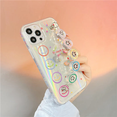 Creative Bracelet Transparent Smiley Face Suitable For iPhone 12promax Apple 11 Mobile Phone Case X/13 - Korvel