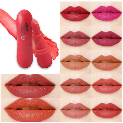 12 Color Rhombic Matte Lipstick Yeast Color Does Not Stick To The Cup And Does Not Fade - Korvel