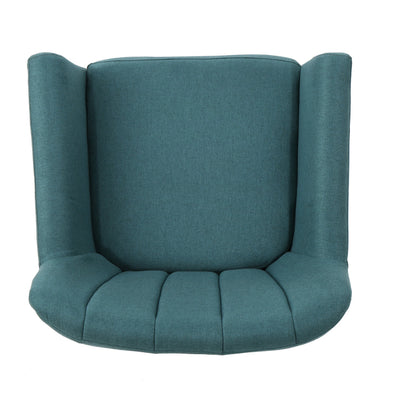 Mid Century Modern Dark Teal Fabric Club Chair