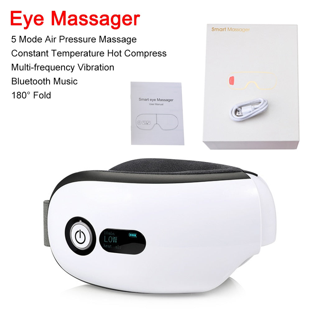 Bluetooth Smart Vibration Eye Massager Eye Care Device Hot Compress Glasses Instrument Music Foldable Eye Protection - Korvel
