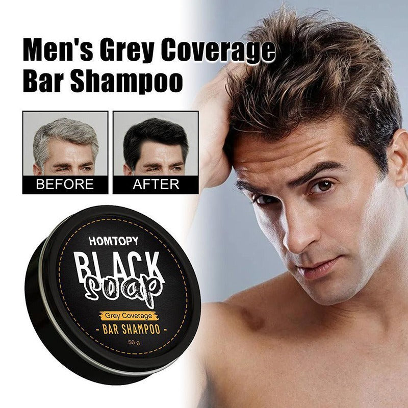 Men's shampoo soap, white hair soap, turn black hair into smooth and smooth essential oil soap, cleansing soap - Korvel