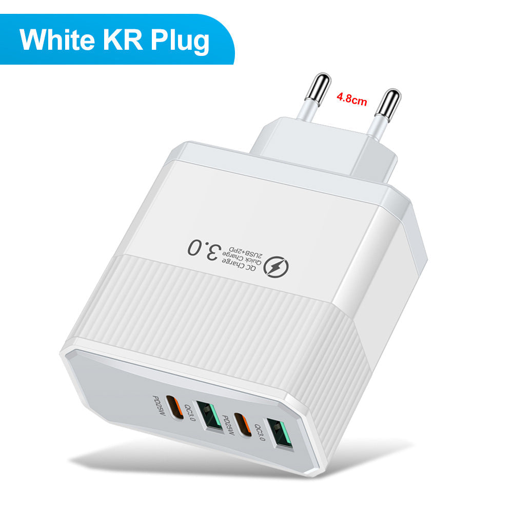 4-in-1 2USB+2PD mobile charger, tablet plug, super fast charging multi port plug - Korvel
