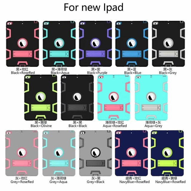 Armor Case For iPad2 iPad3 iPad4 Kids Safe Heavy Duty Silicone Hard Cover For Ipad 4 3 2 iPad 3 2 Tablet Case - Korvel