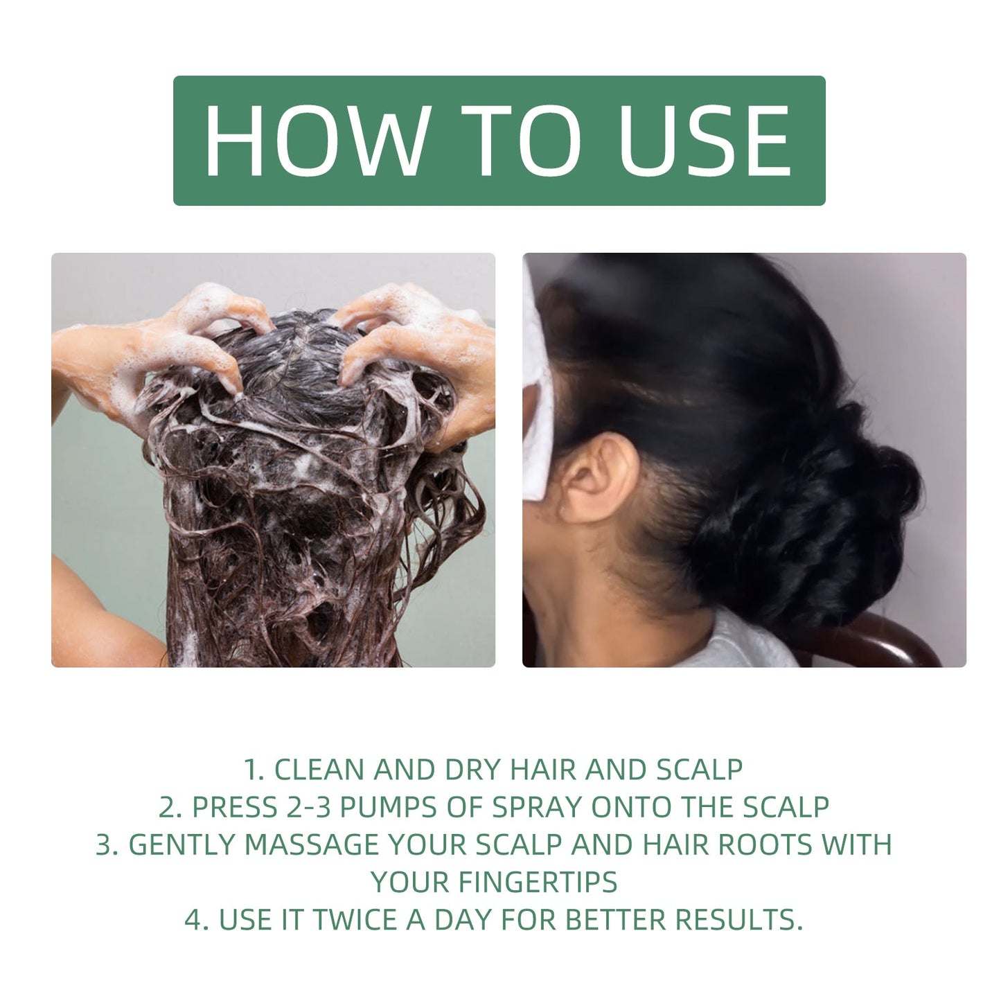 Black Hair Spray Dense Nourishing Roots Shine Smooth Natural Black Hair Cover White Hair Conditioner Spray - Korvel