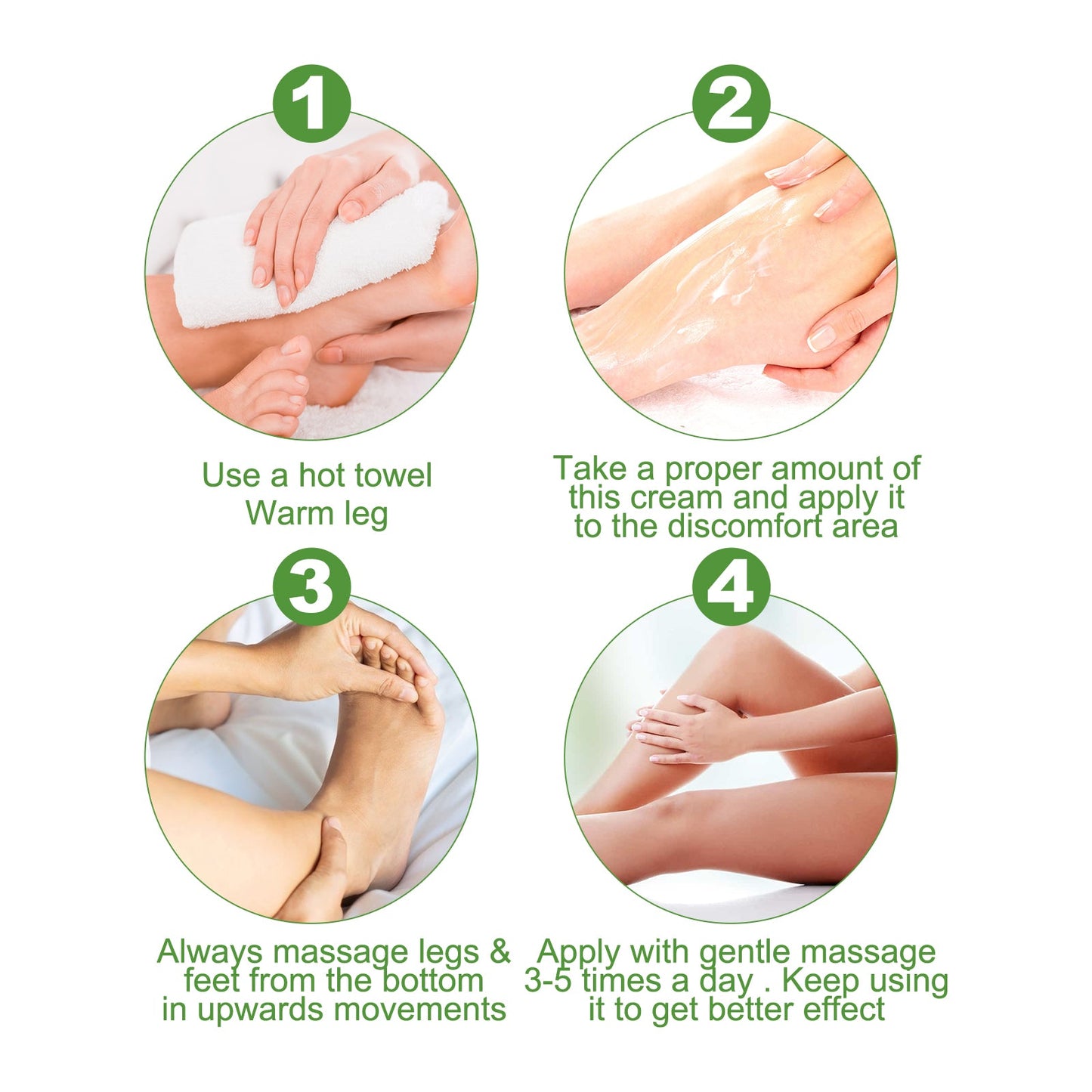 Leg Care Cream Soothing Leg Discomfort Gentle Pamper Moisturizing Massage Leg Care Cream - Korvel