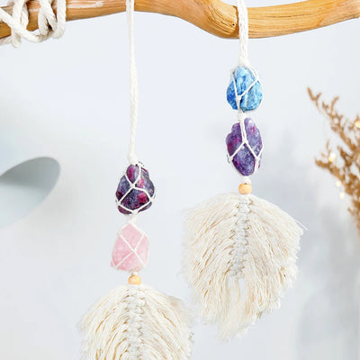Handmade Amethyst Dreamcatcher Pendant for Home Decor