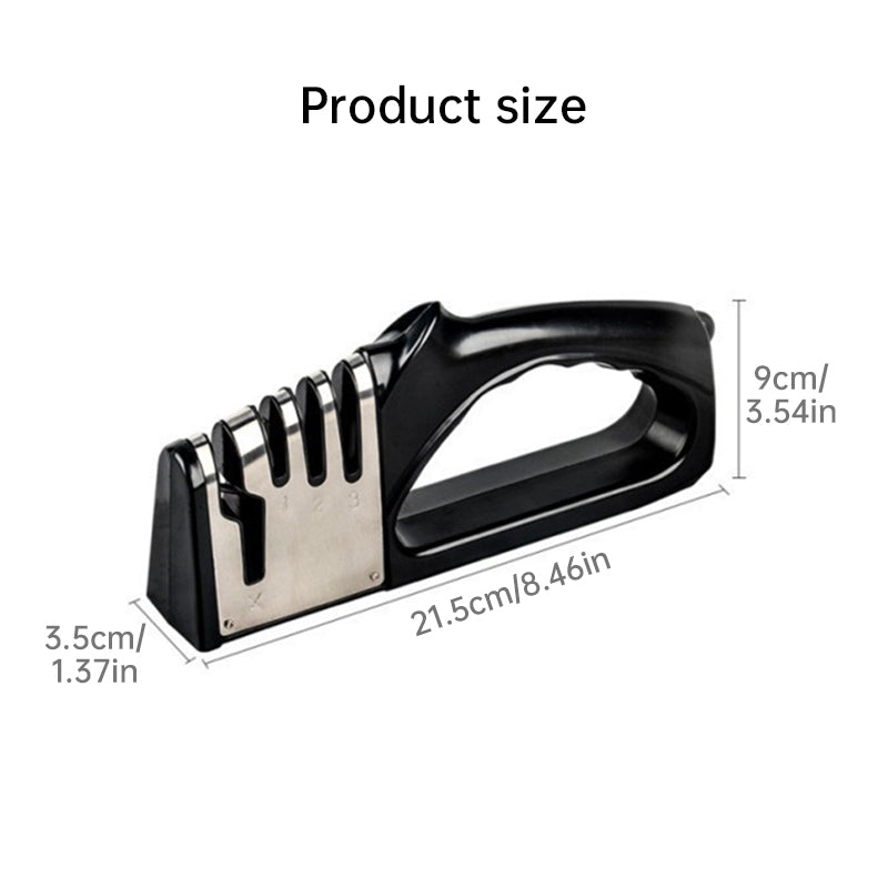 4 - stage kitchen knife sharpener, multifunctional, portable, non - slip base, kitchen gadget - Korvel