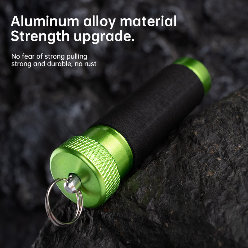 Aluminum alloy traction rod – anti-slip rubber, hook line for pulling/knotting, fishing tool with hand & line protection. - Korvel