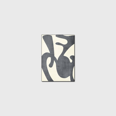 Simple modern versatile geometric monochrome black and white imitation cashmere living room floor mat - Korvel
