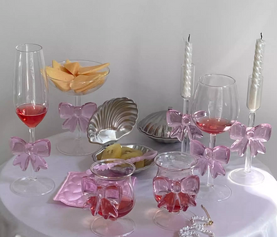 Pink Butterfly Series Instagram Tall Cup Romantic Ritual Champagne Glass Cute Butterfly - Korvel