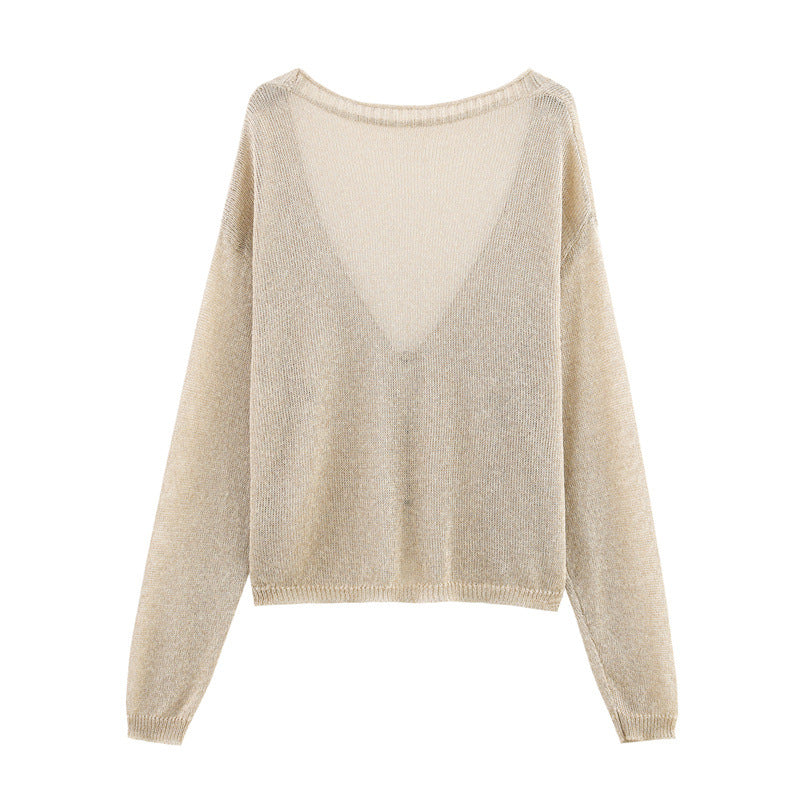 Versatile Women's Long Sleeve Knit Cardigan Jacket