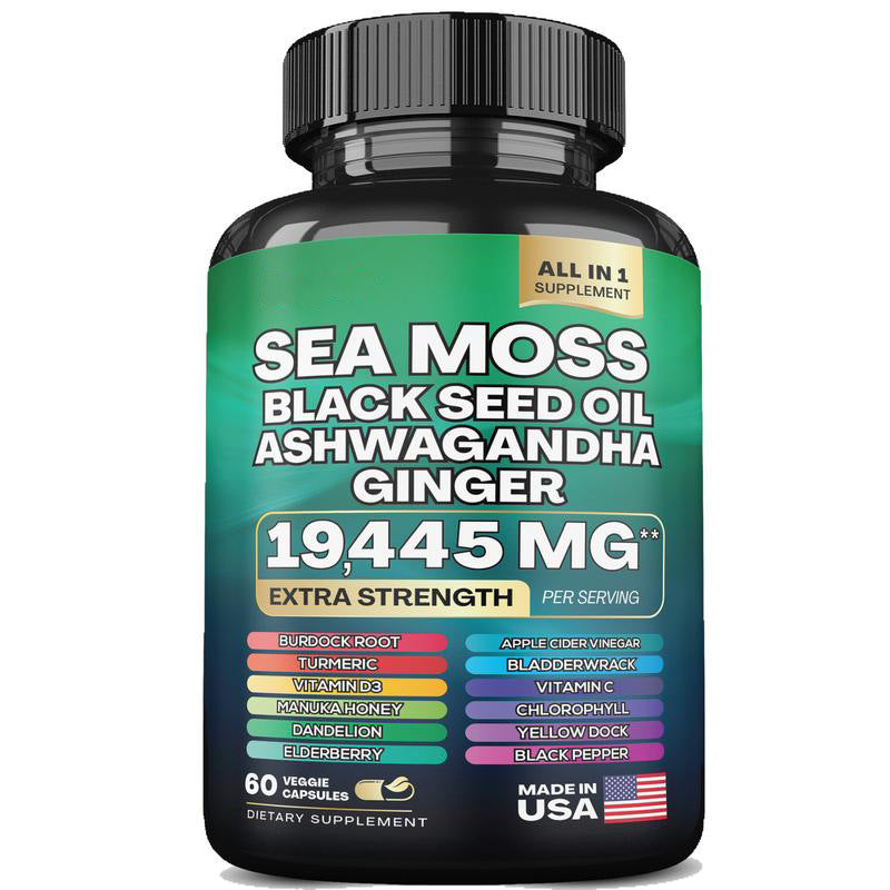Sea moss Shilajit Frozen Collagen Peptide 2in1 Capsule Help Reduce Wrinkles - Korvel