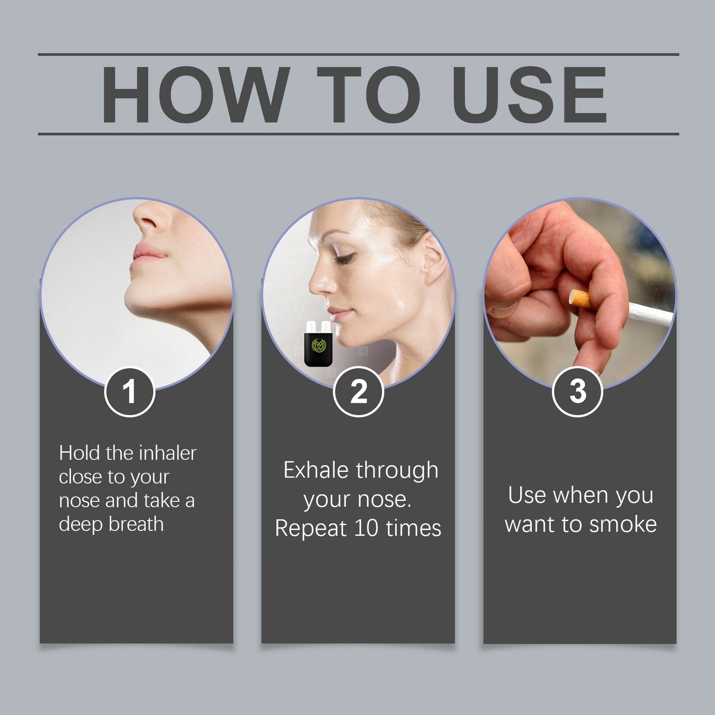 Smoking Cessation Suppressant Inhaler Vitality Energizing Essential Oil Inhaler Cooling Oil Double Hole Inhaler Aids Smoking Cessation Portable Smoking Control Care Inhaler - Korvel