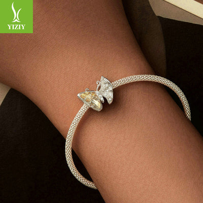 Yinziyun Ginkgo Butterfly DIY Bracelet Beads - S925 Silver