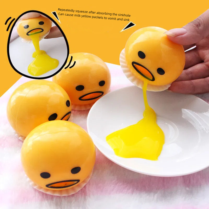 Vomit Egg Yolk Lazy Egg Yolk Brother Pinch Music Milk Yolk Vomit Egg Ball Stress Relief Toy - Korvel