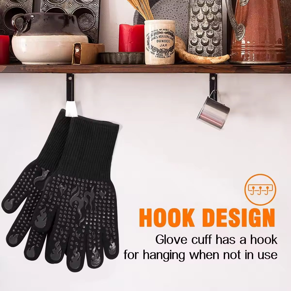 Guantes de BBQ Premium Resistentes al Calor para Asar y Hornear