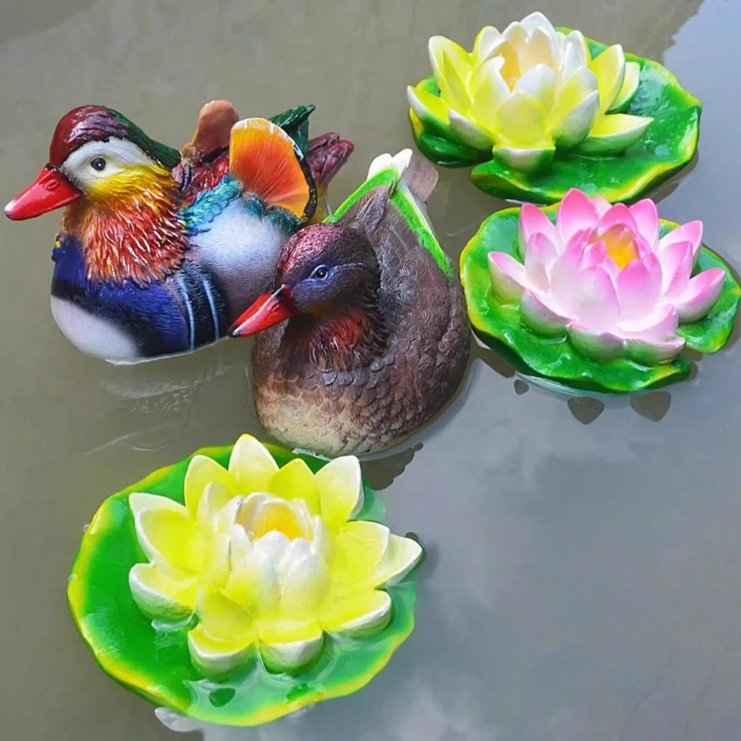 Floating Mandarin Duck Landscape Resin Decoration - Korvel