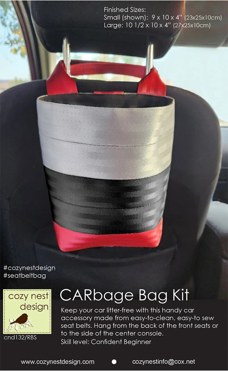 Sac à déchets pour ceinture de sécurité CARbage - Argent, Noir et Rouge