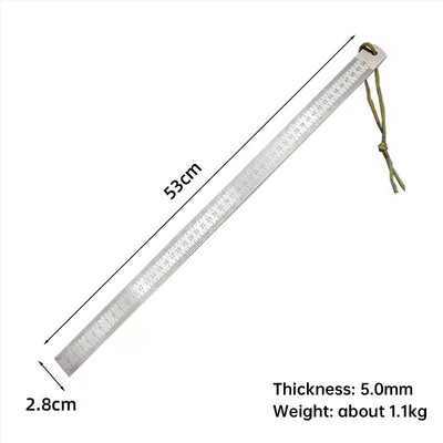 20 - Inch Dual - Scale Stainless Steel Ruler, thickened quenched steel, with random lanyard, great for drawing & measuring. - Korvel