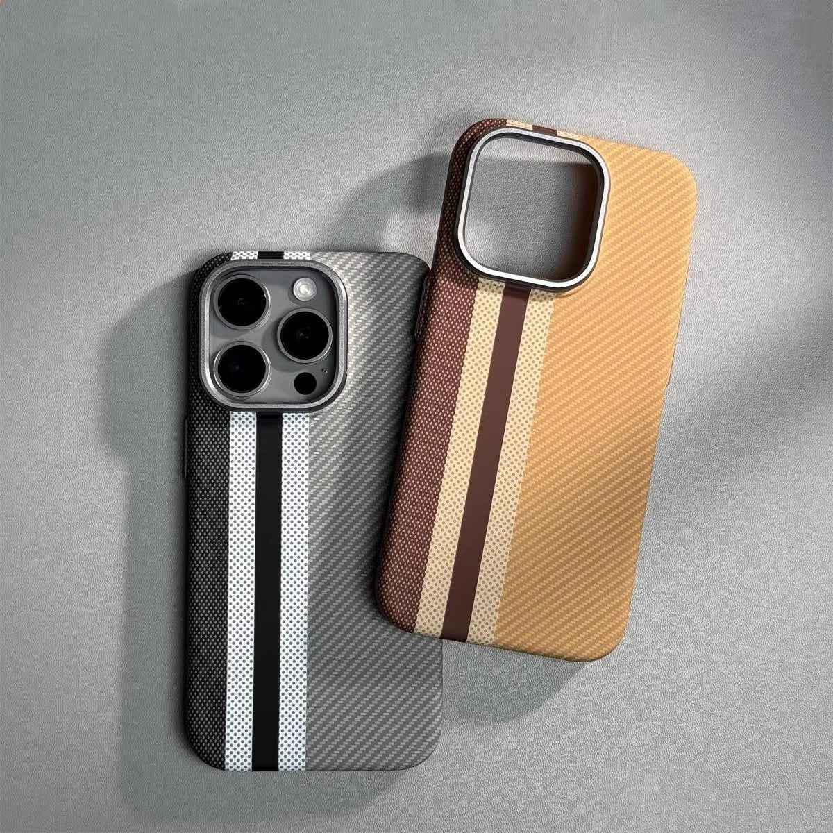 Funda Dura Magnética de Patrón Kevlar Premium para iPhone 15 ProMax