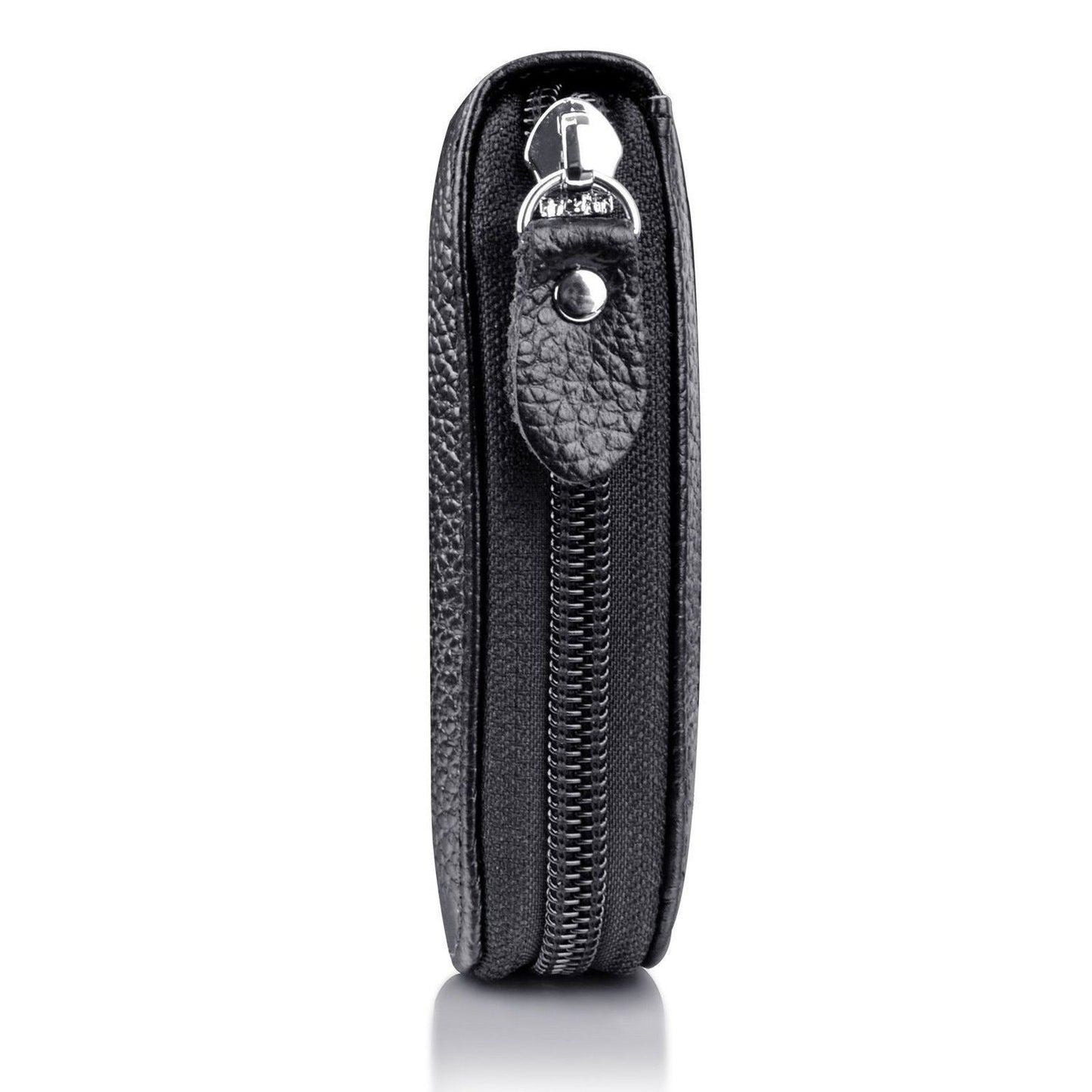 Men's Wallet Genuine PU Leather Credit Card Holder RFID Blocking Zipper Pocket Men bag Multi-card zipper - Korvel