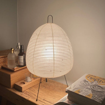 Japanese retro rice paper table lamp style wabi sabi style ins cross-border high-end atmosphere bedside table lamp - Korvel
