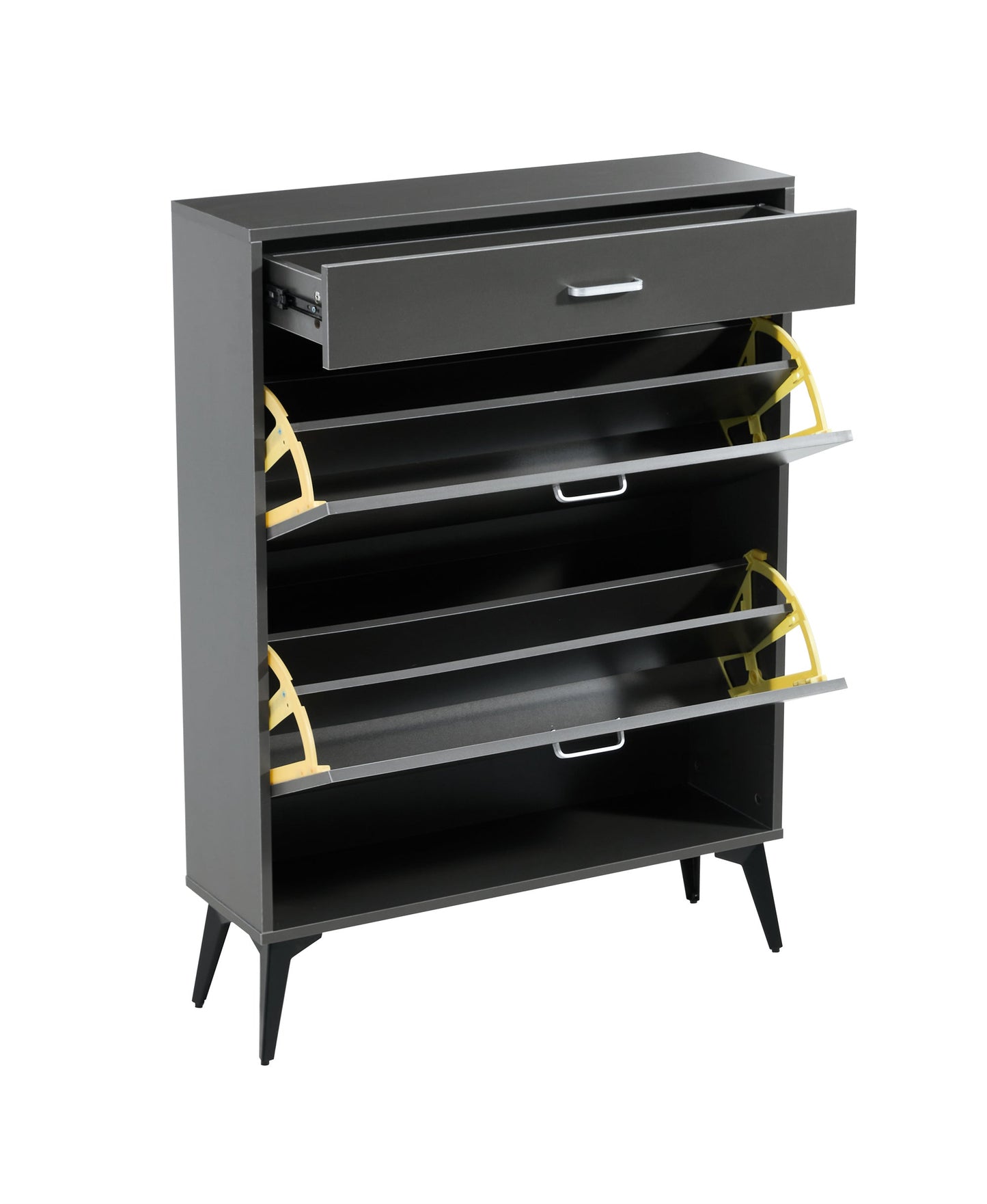Shoe Cabinet , Shoe storage shelves, Grey - Korvel