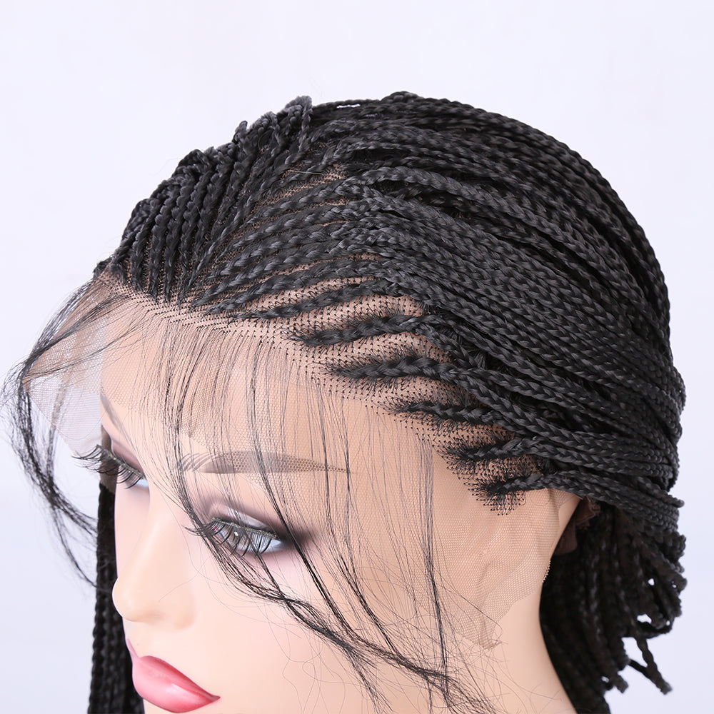 Long Synthetic Wig with Braided Box Braids Wigs For Black Women Daily Wear White Hat Wig Adjustable For Girls - Korvel