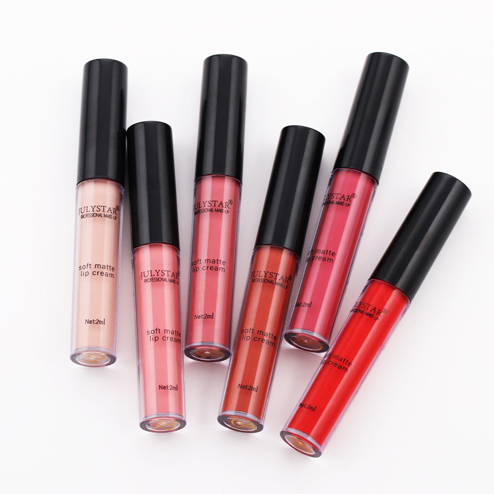 Velvet Matte Lip Glaze Suit Waterproof Non Stick Cup Color Fast Lipstick Lip Color - Korvel