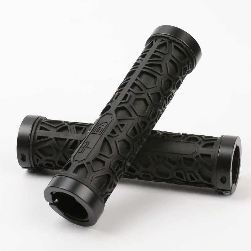 Aluminum Alloy Double Side Locking Handle Mountain Bike Shock Absorption Breathable Anti-Skid Auxiliary Handle Bicycle Silicone Handle Cover - Korvel